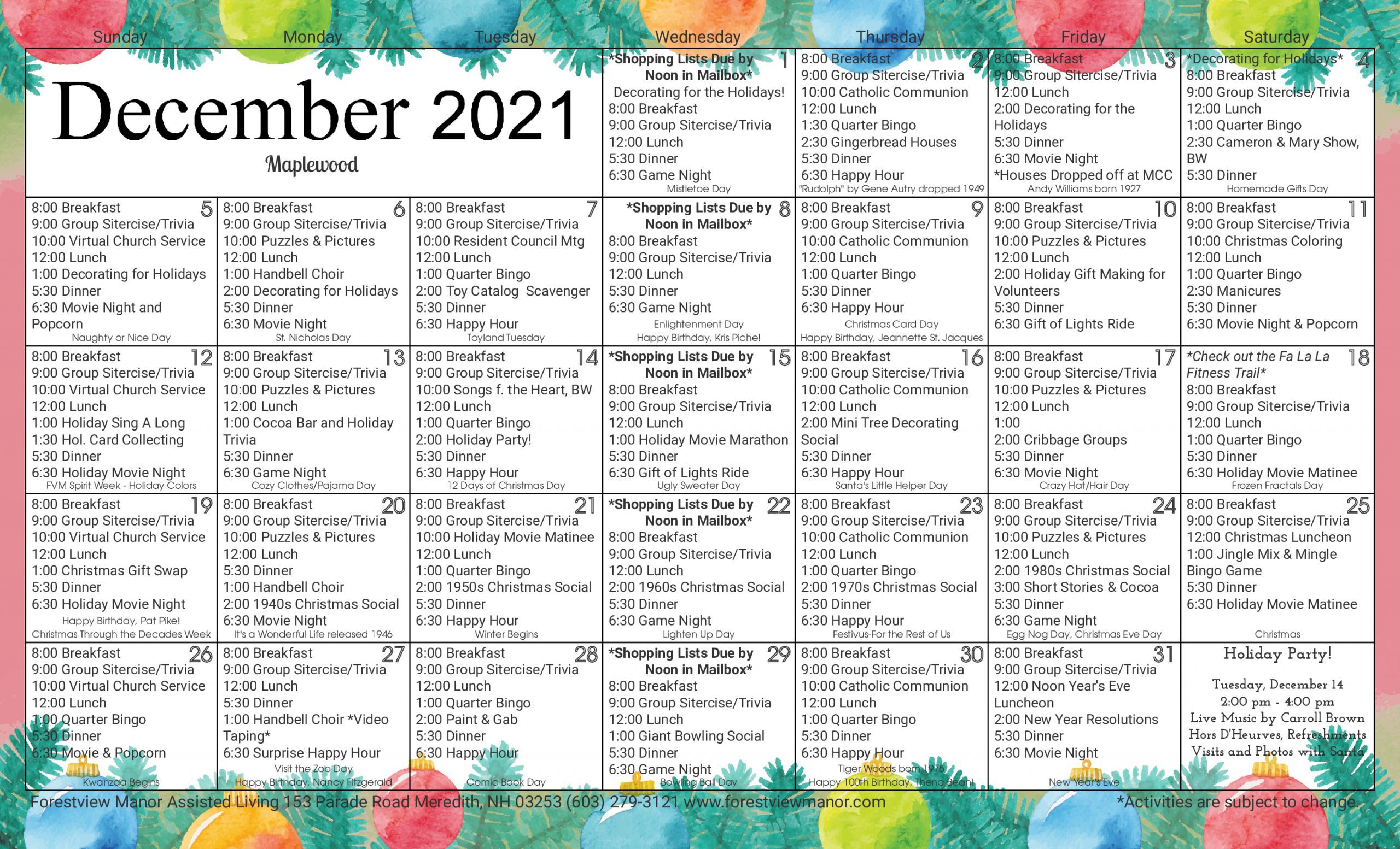 Maplewood-Calendar